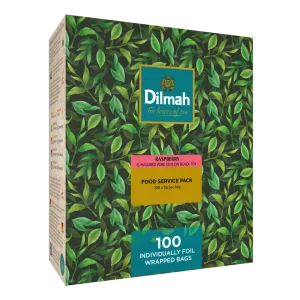 Цейлонский черный чай листовой с ароматом малины DILMAH RASPBERRY 100х2г photo
