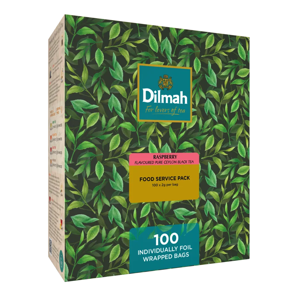 Цейлонский черный чай листовой с ароматом малины DILMAH RASPBERRY 100х2г photo 1